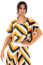 Load image into Gallery viewer, Zig-Zag Striped Boxy Co-ord Crop Top