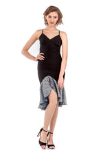 Load image into Gallery viewer, Black Tango Dress with Rich Lamé Ruffles

