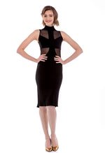 Load image into Gallery viewer, Black Tango Dress With Tulle Details