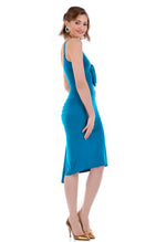 Load image into Gallery viewer, Fishtail Tango Dress With Front Knot - petrol blue