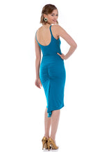 Load image into Gallery viewer, Fishtail Tango Dress With Front Knot - petrol blue