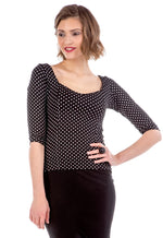 Load image into Gallery viewer, Polka Dot Sweetheart Neckline Top