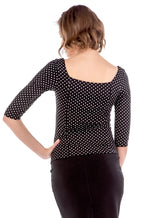 Load image into Gallery viewer, Polka Dot Sweetheart Neckline Top